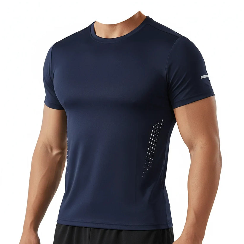 Men's T-Shirt Short Sleeve Summer Printed Running Ice Silk Thin | QHA - QHA UK