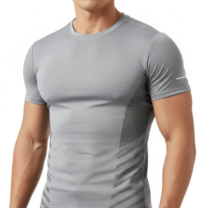 Men's T-Shirt Short Sleeve Summer Printed Running Ice Silk Thin | QHA - QHA UK