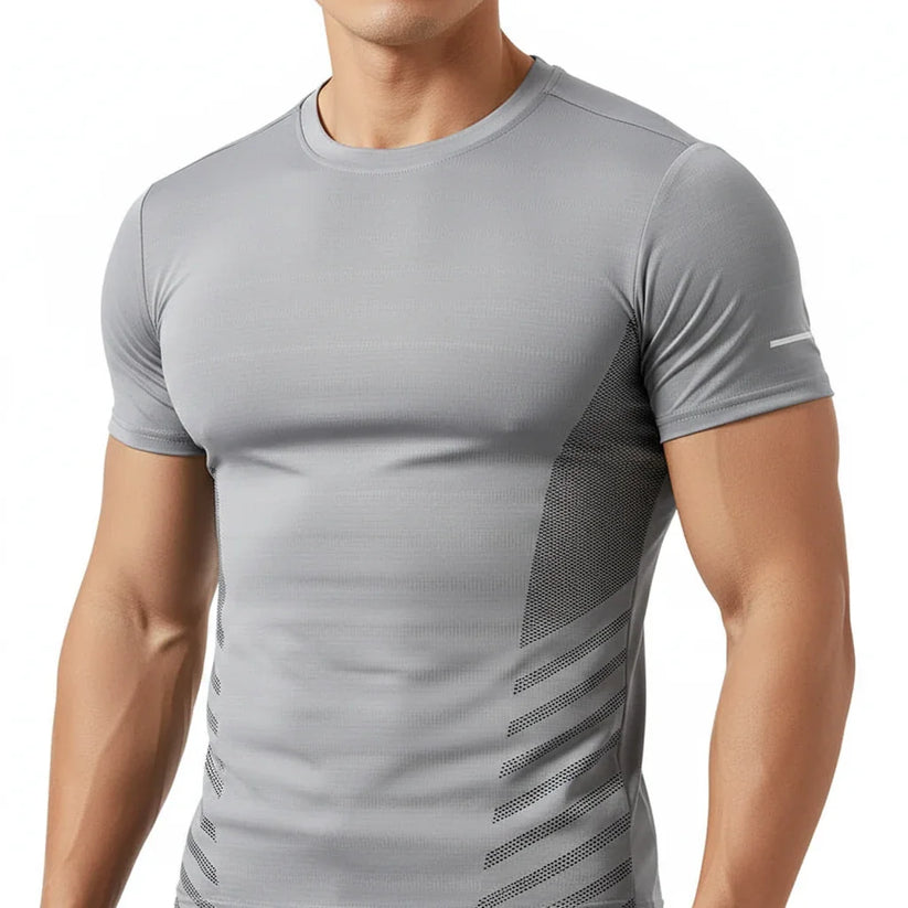 Men's T-Shirt Short Sleeve Summer Printed Running Ice Silk Thin | QHA - QHA UK