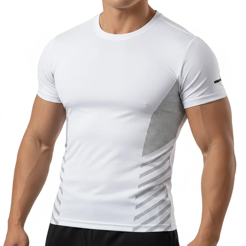 Men's T-Shirt Short Sleeve Summer Printed Running Ice Silk Thin | QHA - QHA UK
