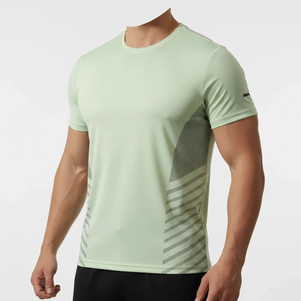 Men's T-Shirt Short Sleeve Summer Printed Running Ice Silk Thin | QHA - QHA UK