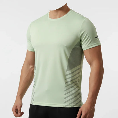 Men's T-Shirt Short Sleeve Summer Printed Running Ice Silk Thin | QHA - QHA UK