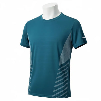 Men's T-Shirt Short Sleeve Summer Printed Running Ice Silk Thin | QHA - QHA UK