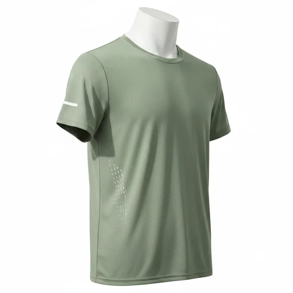 Men's T-Shirt Short Sleeve Summer Printed Running Ice Silk Thin | QHA - QHA UK