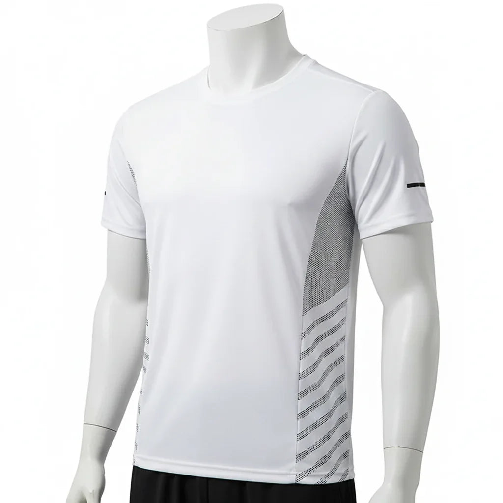 Men's T-Shirt Short Sleeve Summer Printed Running Ice Silk Thin | QHA - QHA UK
