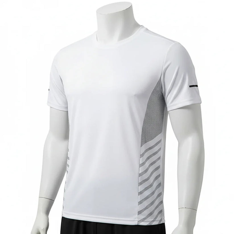 Men's T-Shirt Short Sleeve Summer Printed Running Ice Silk Thin | QHA - QHA UK