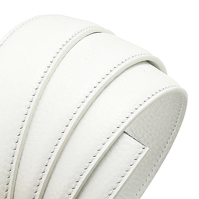 Leather Belt Strap Without Buckle | 3cm Cowhide | 8 Colours | 105–130cm - QHA UK