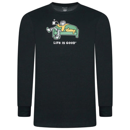 Mens Life Is Good Pyjama Set | Black/Grey Cotton Blend Regular - QHA UK
