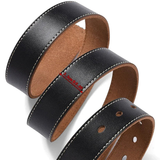 Men's Plus Size Genuine Leather Belt | Cowhide | Black & Brown | 105–170cm - QHA UK