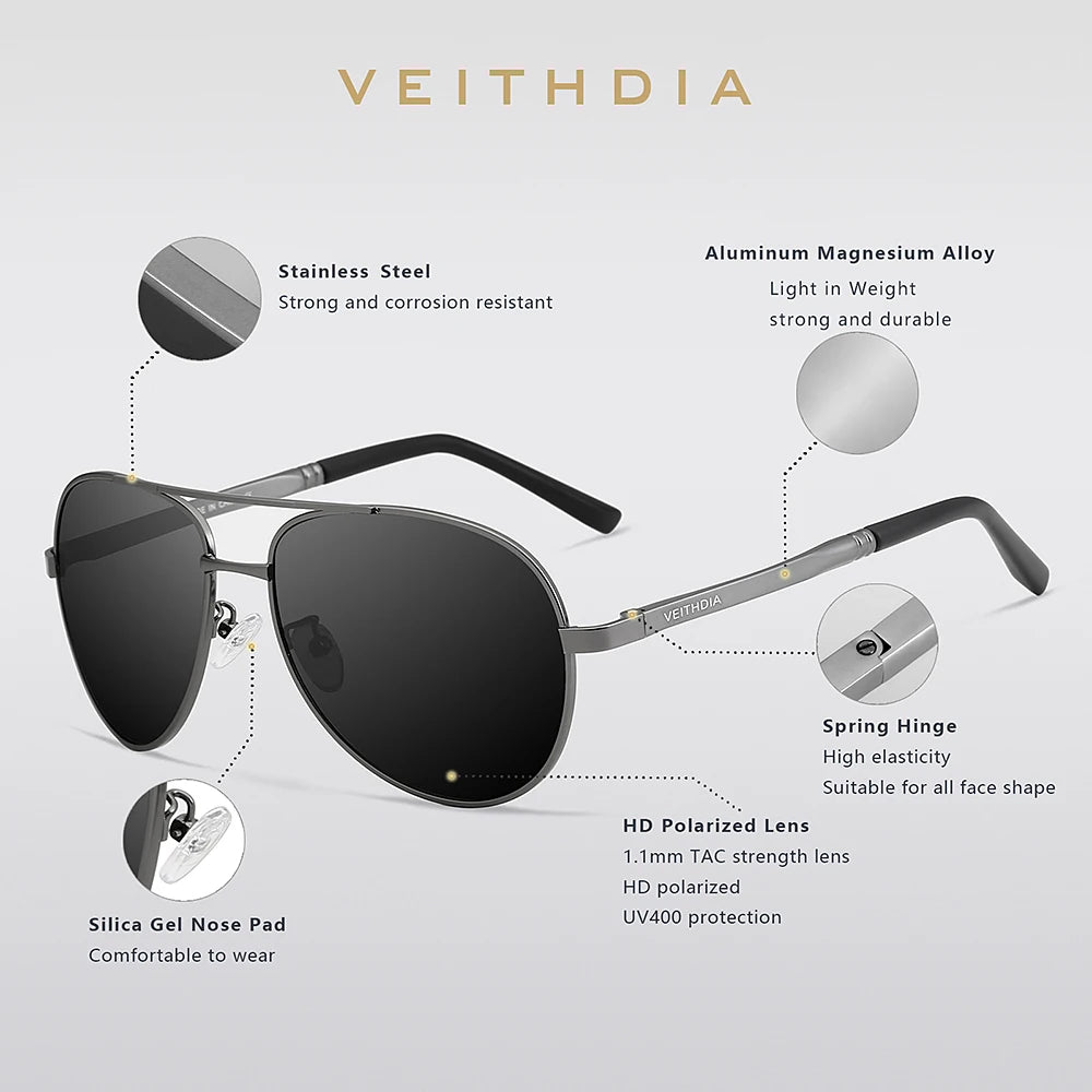 Fashion Item Veithdia Brand Sunglasses Polarized Uv400 | QHA UK - QHA UK