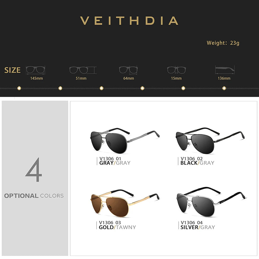 Fashion Item Veithdia Brand Sunglasses Polarized Uv400 | QHA UK - QHA UK