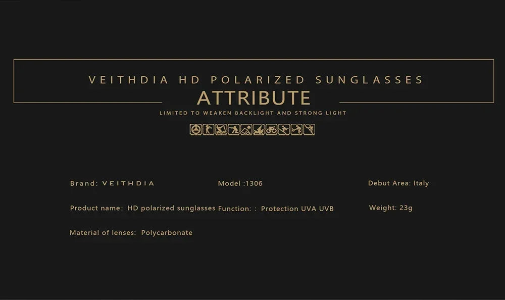 Fashion Item Veithdia Brand Sunglasses Polarized Uv400 | QHA UK - QHA UK