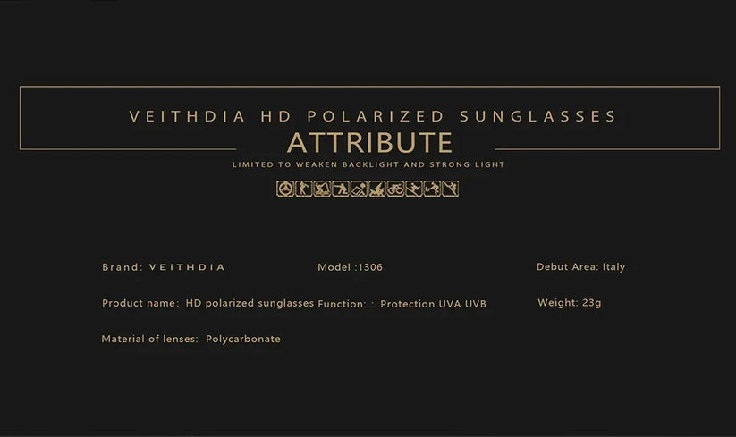 Fashion Item Veithdia Brand Sunglasses Polarized Uv400 | QHA UK - QHA UK