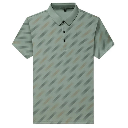 Mens Printed Polo Shirt Short Sleeve Contrast Summer Casual Top S-4XL - Sleeve Detail - QHA UK
