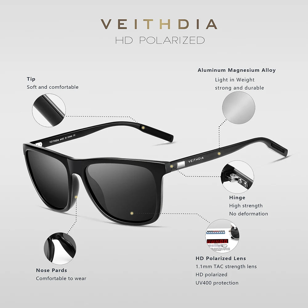 Item Veithdia Brand Sunglasses Retro Aluminum+tr90 Polarized | QHA UK - QHA UK