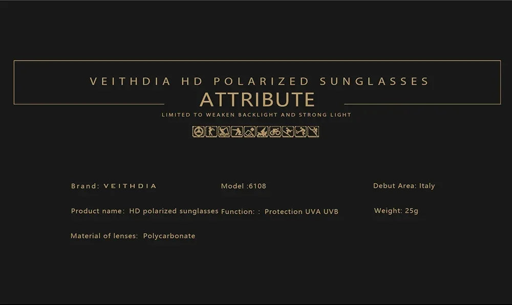 Item Veithdia Brand Sunglasses Retro Aluminum+tr90 Polarized | QHA UK - QHA UK