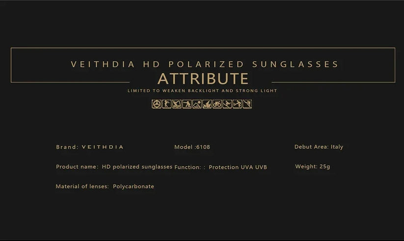 Item Veithdia Brand Sunglasses Retro Aluminum+tr90 Polarized | QHA UK - QHA UK