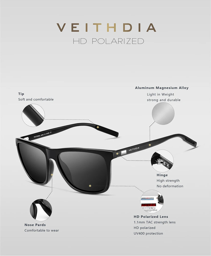 Item Veithdia Brand Sunglasses Retro Aluminum+tr90 Polarized | QHA UK - QHA UK