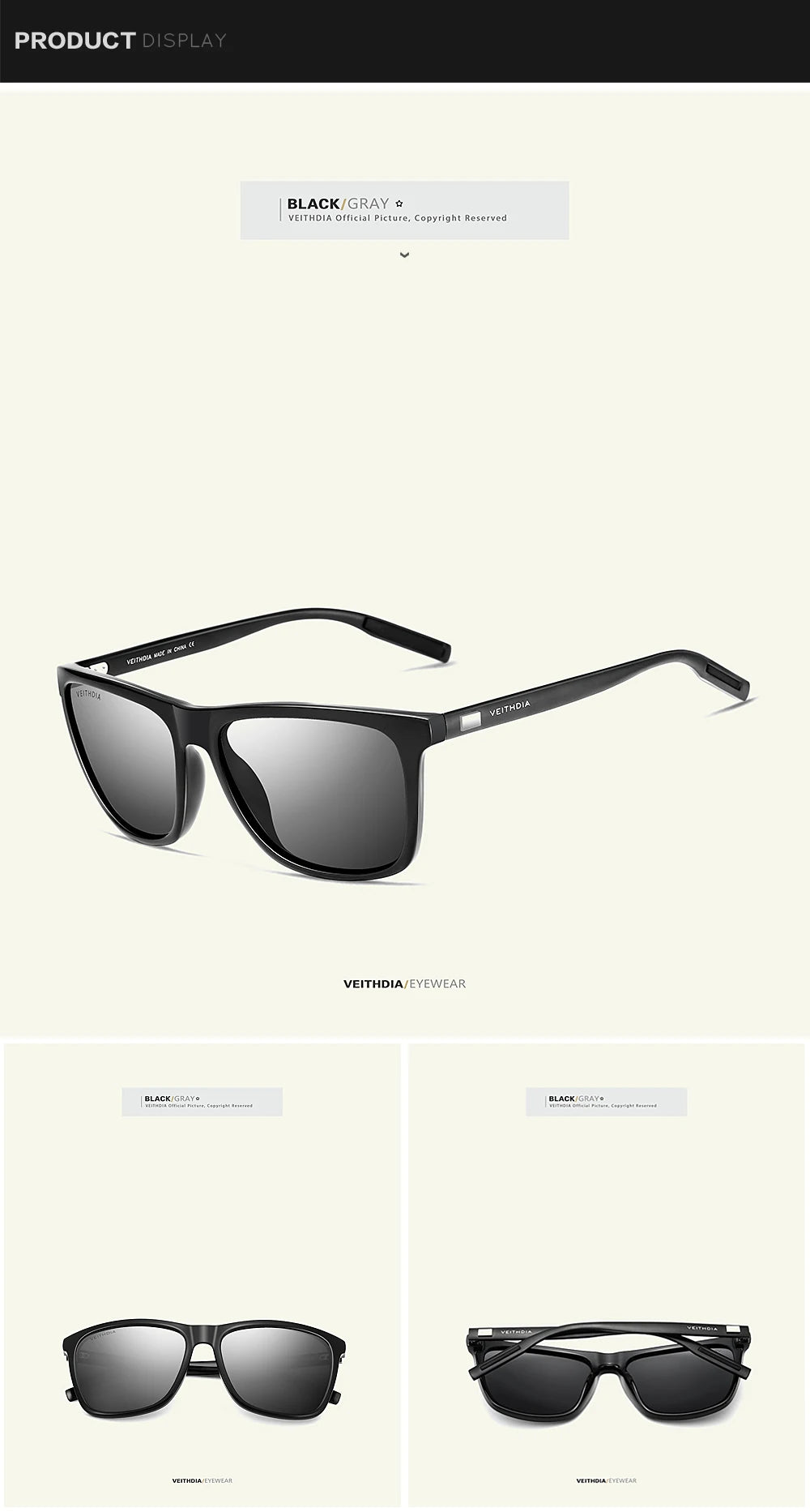 Item Veithdia Brand Sunglasses Retro Aluminum+tr90 Polarized | QHA UK - QHA UK