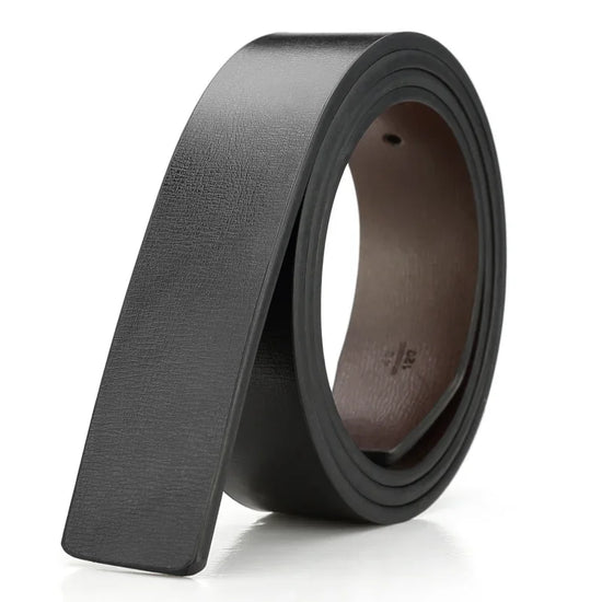 Men's Reversible PU Leather Belt Strap – Black/Brown, No Buckle - QHA UK