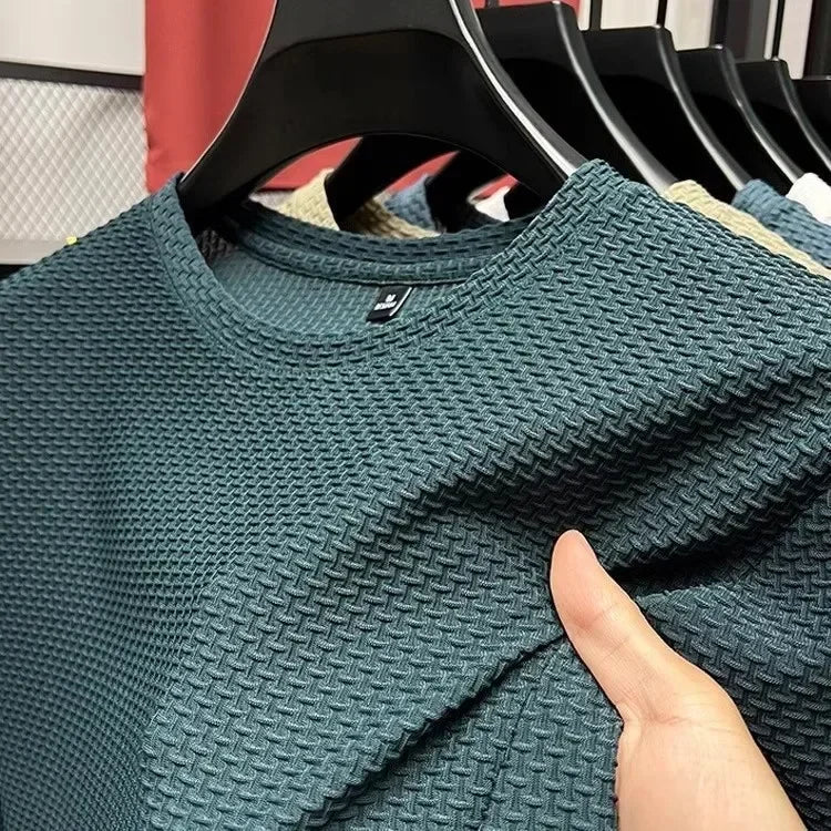 Mens Ice Silk Mesh T-Shirt Breathable Slim Fit Short M-5XL - QHA UK