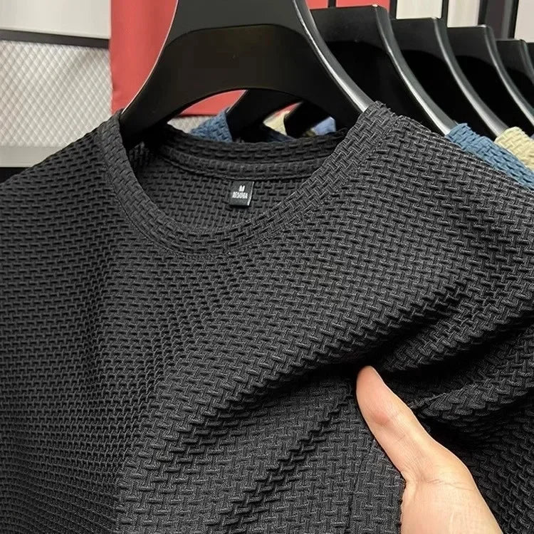 Mens Ice Silk Mesh T-Shirt Breathable Slim Fit Short M-5XL - QHA UK