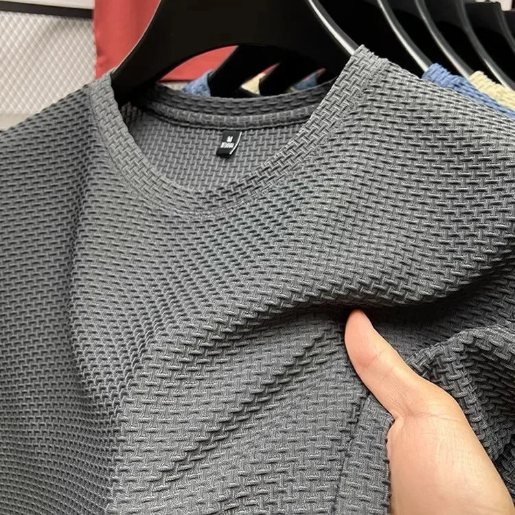 Mens Ice Silk Mesh T-Shirt Breathable Slim Fit Short M-5XL - QHA UK