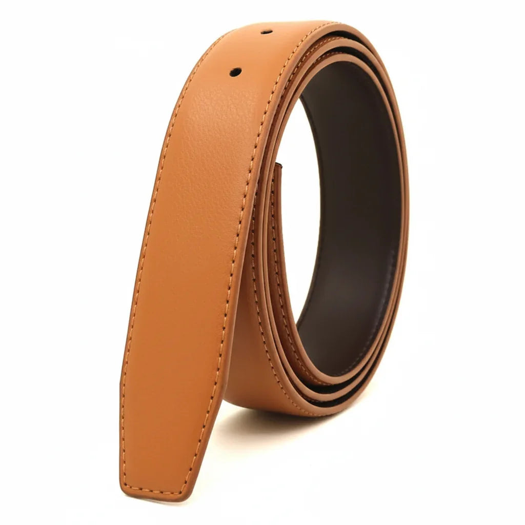 Men's Split Leather Pin Buckle Belt | 6 Colours | 110–125cm - Texture Detail - QHA UK