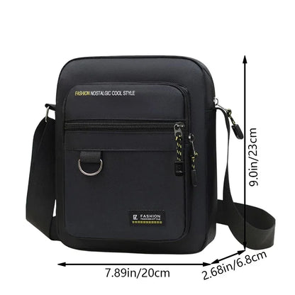 Men's Bag Zip Waterproof Polyester Durable Crossbody Resistant Nylon - QHA UK