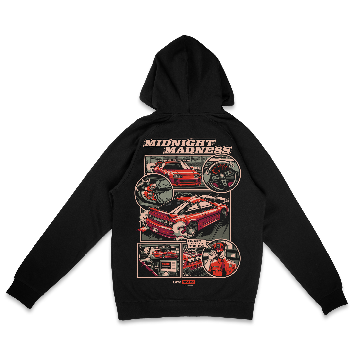Late Brake Midnight Madness Hoodie T-Shirt Car Enthusiast Tee | Late - QHA UK