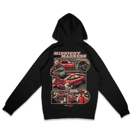 Late Brake Midnight Madness Hoodie T-Shirt Car Enthusiast Tee | Late - QHA UK