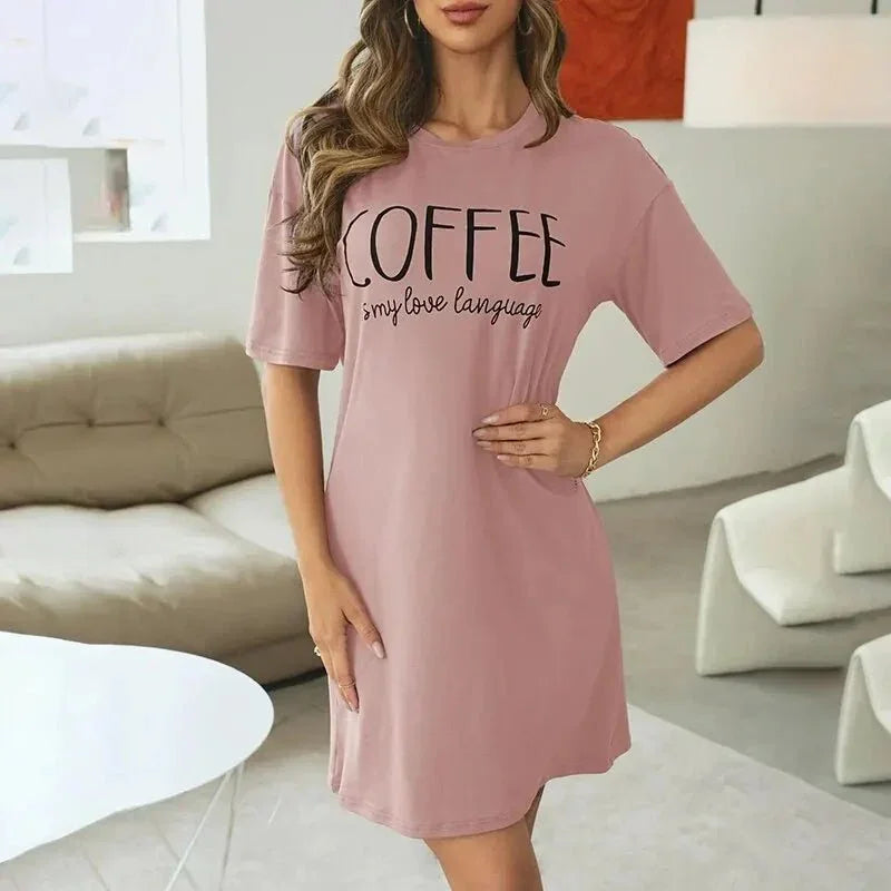 Womens Polyester Elastane Short Sleeve Nightdress S to XL - Sleeve Detail - QHA UK