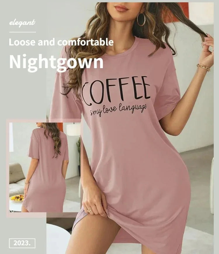 Womens Polyester Elastane Short Sleeve Nightdress S to XL - Sleeve Detail - QHA UK