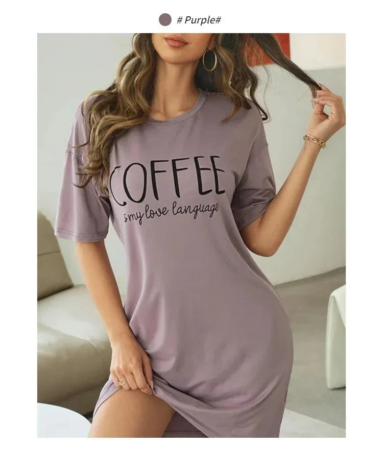 Womens Polyester Elastane Short Sleeve Nightdress S to XL - Sleeve Detail - QHA UK