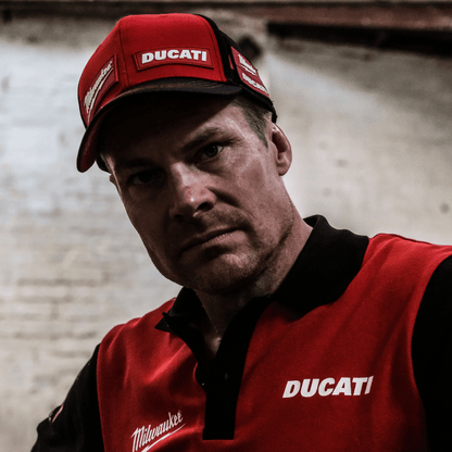 Milwaukee Ducati Team-Wear Cap Official Red Black Curved Peak - QHA UK