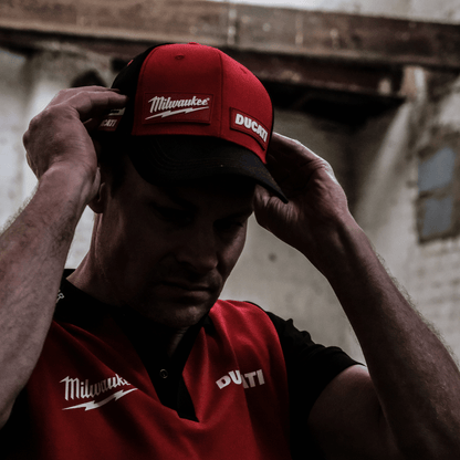 Milwaukee Ducati Team-Wear Cap Official Red Black Curved Peak - QHA UK