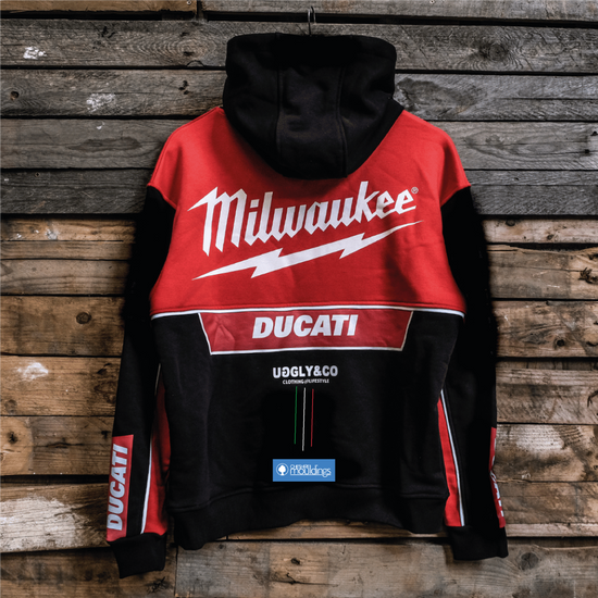 Milwaukee Ducati Teamwear Hoodie Official 2025 Heavyweight Fleece Line - QHA UK