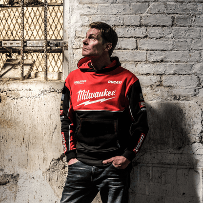 Milwaukee Ducati Teamwear Hoodie Official 2025 Heavyweight Fleece Line - QHA UK