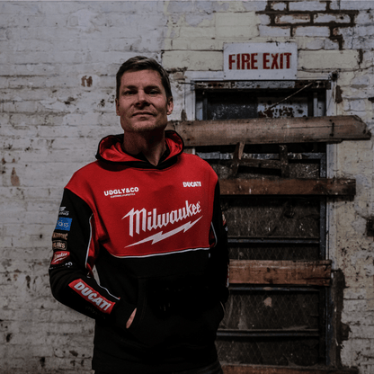 Milwaukee Ducati Teamwear Hoodie Official 2025 Heavyweight Fleece Line - QHA UK