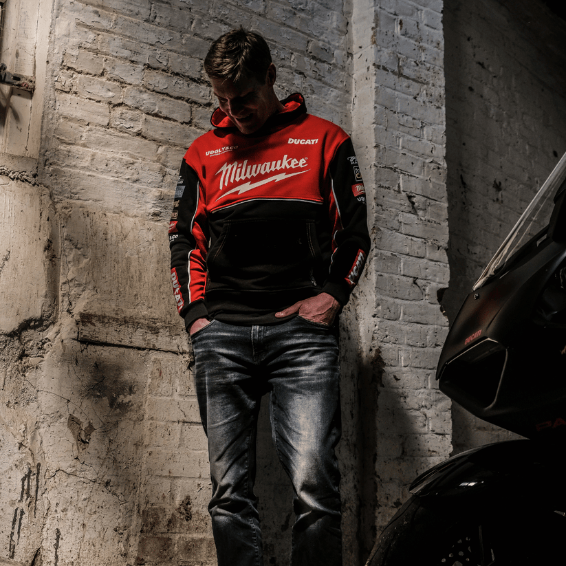 Milwaukee Ducati Teamwear Hoodie Official 2025 Heavyweight Fleece Line - QHA UK