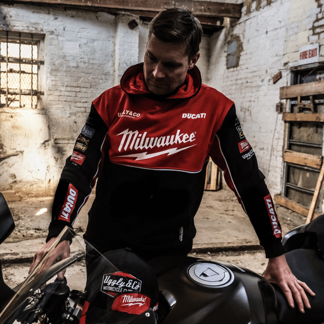 Milwaukee Ducati Teamwear Hoodie Official 2025 Heavyweight Fleece Line - QHA UK