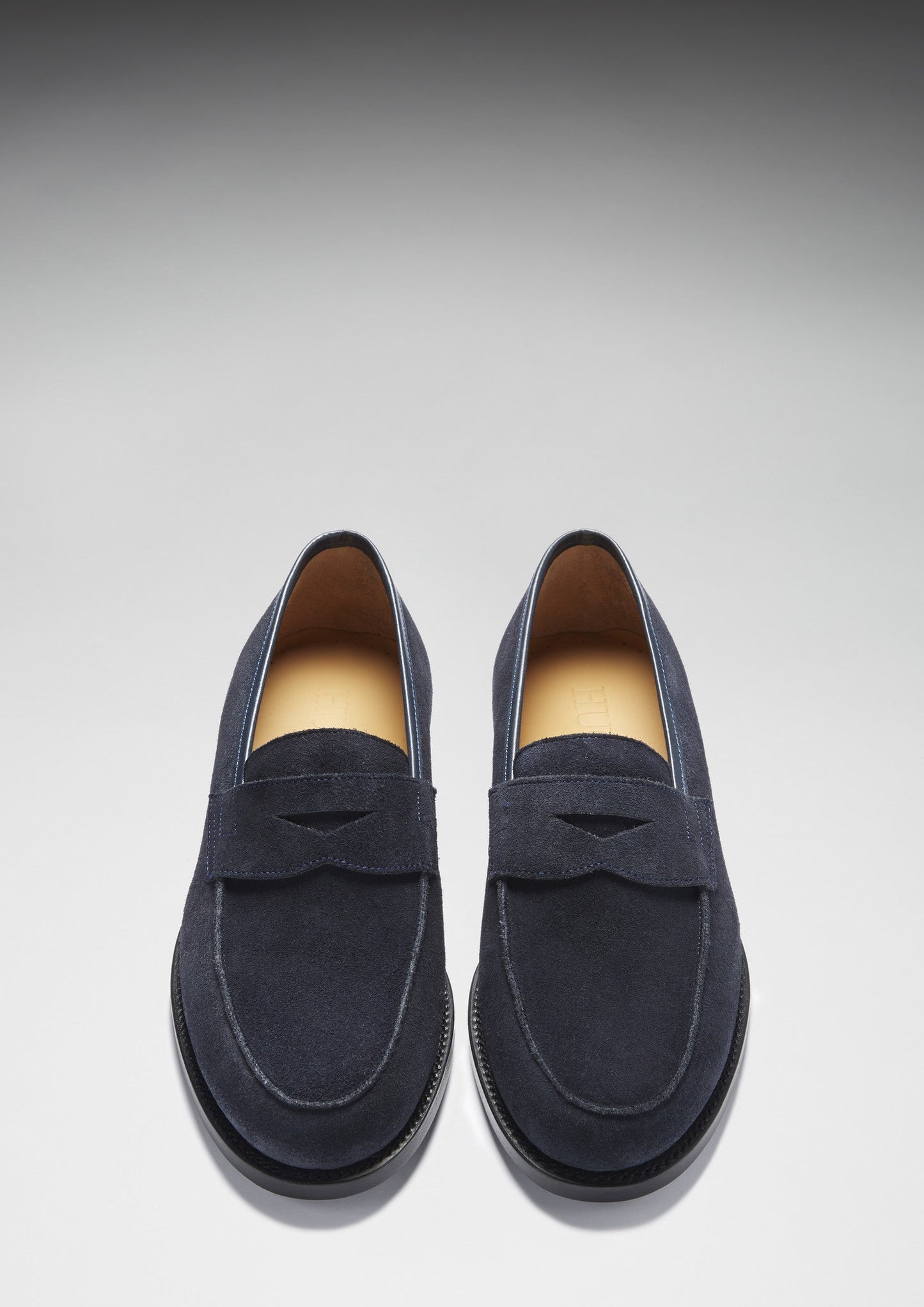 Hugs & Co Mens Navy Blue Suede Loafers Welted Leather Sole UK 7-14 - Sole Detail - QHA UK