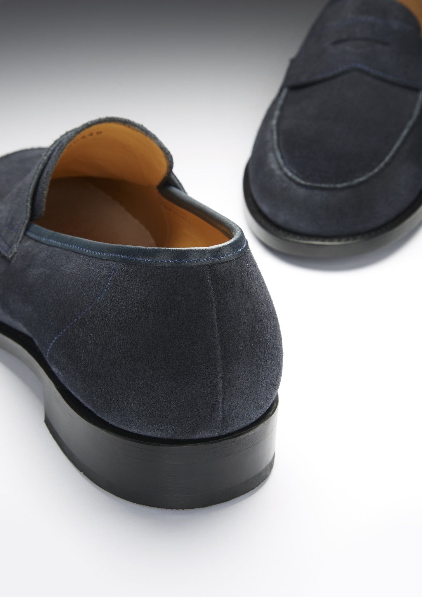 Hugs & Co Mens Navy Blue Suede Loafers Welted Leather Sole UK 7-14 - Sole Detail - QHA UK