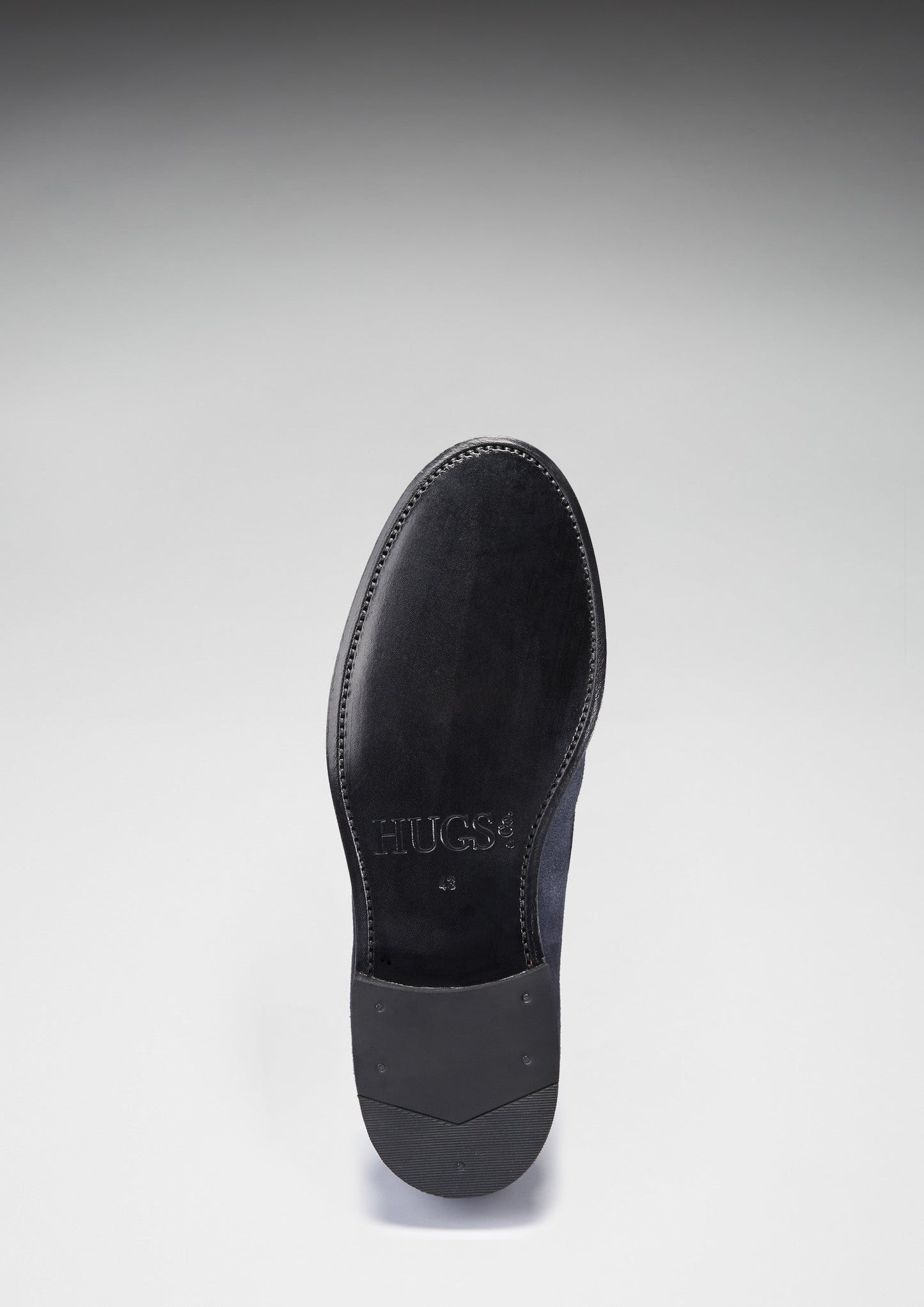 Hugs & Co Mens Navy Blue Suede Loafers Welted Leather Sole UK 7-14 - Sole Detail - QHA UK