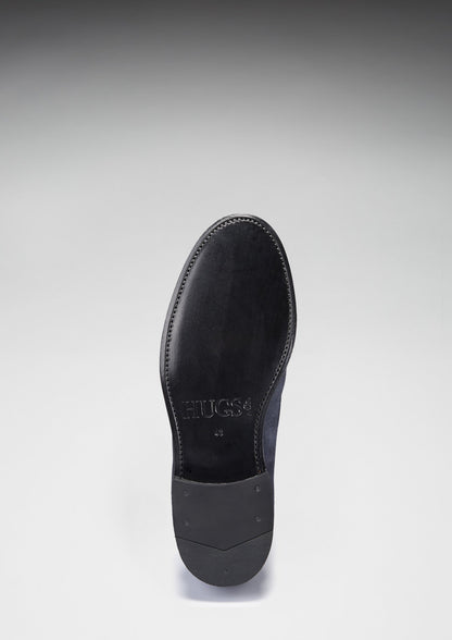 Hugs & Co Mens Navy Blue Suede Loafers Welted Leather Sole UK 7-14 - Sole Detail - QHA UK
