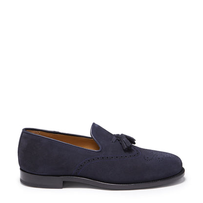 Hugs & Co Mens Navy Blue Suede Tasselled Brogues Welted UK 7-14 - QHA UK