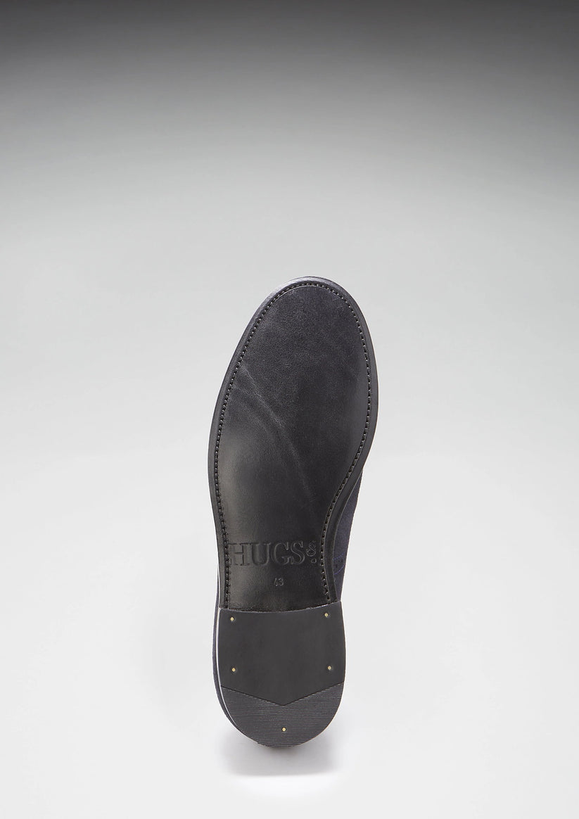 Hugs & Co Mens Navy Blue Suede Tasselled Brogues Welted UK 7-14 - QHA UK