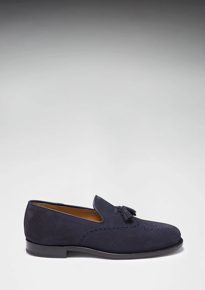 Hugs & Co Mens Navy Blue Suede Tasselled Brogues Welted UK 7-14 - QHA UK