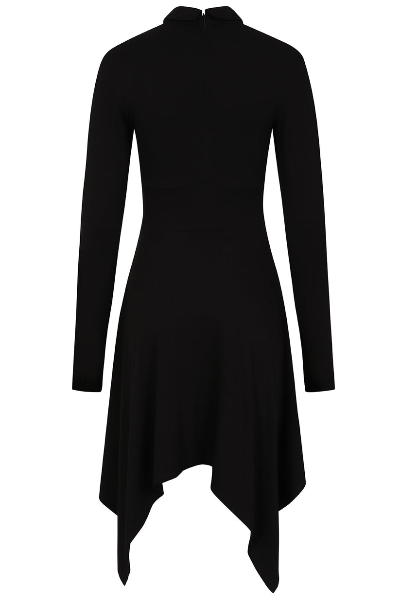 Necessary Evil Gothic Midi Dress Kali Handkerchief Hem Long Sleeve - Sleeve Detail - QHA UK