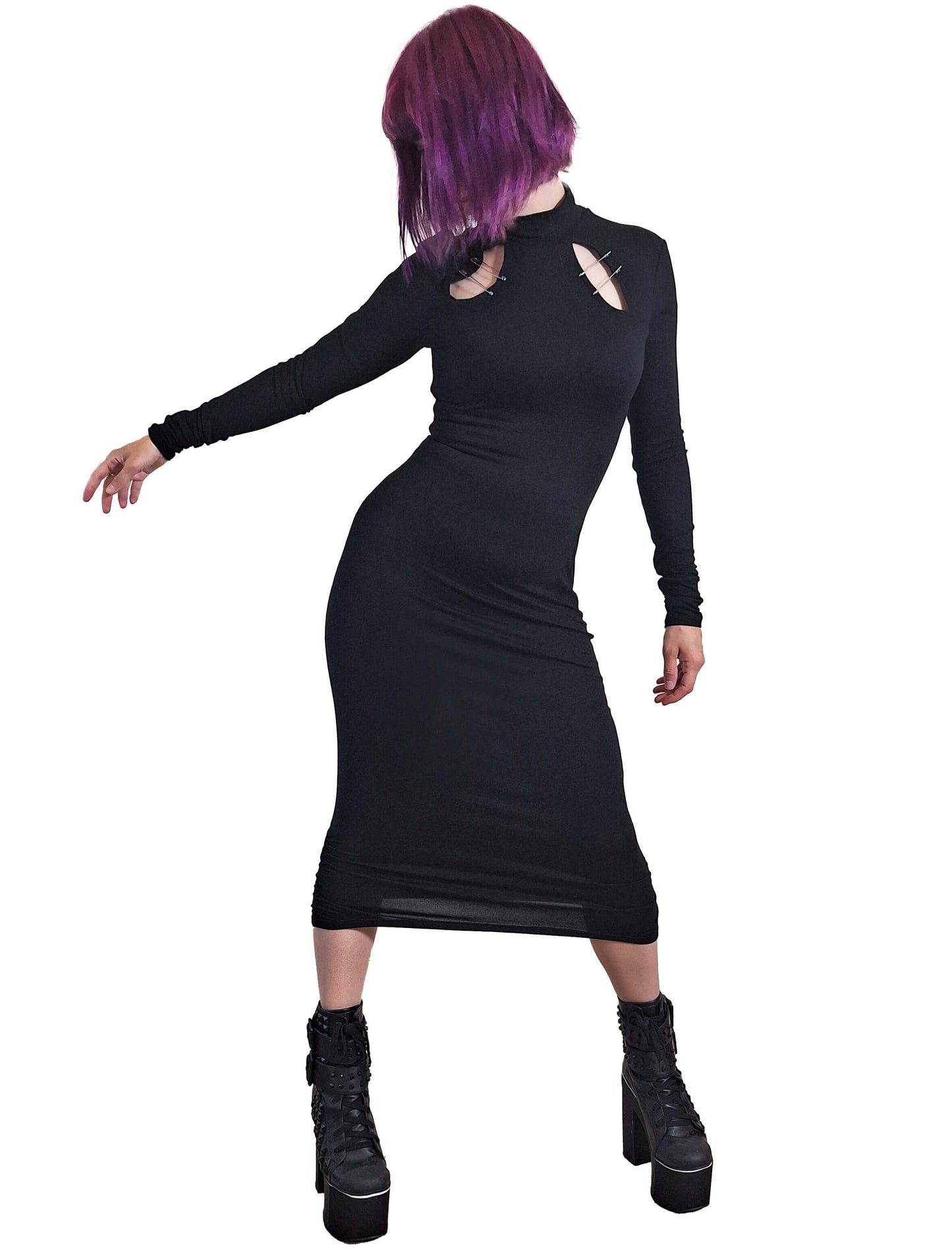 Necessary Evil Gothic Midi Dress Nyx UK 8-18 - QHA UK